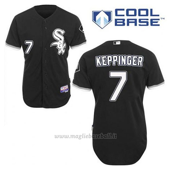 Maglia Baseball Uomo Chicago White Sox Jeff Keppinger 7 Nero Alterner Cool Base